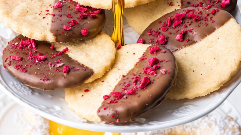 Chocolate and Raspberry Shortbread Biscuits