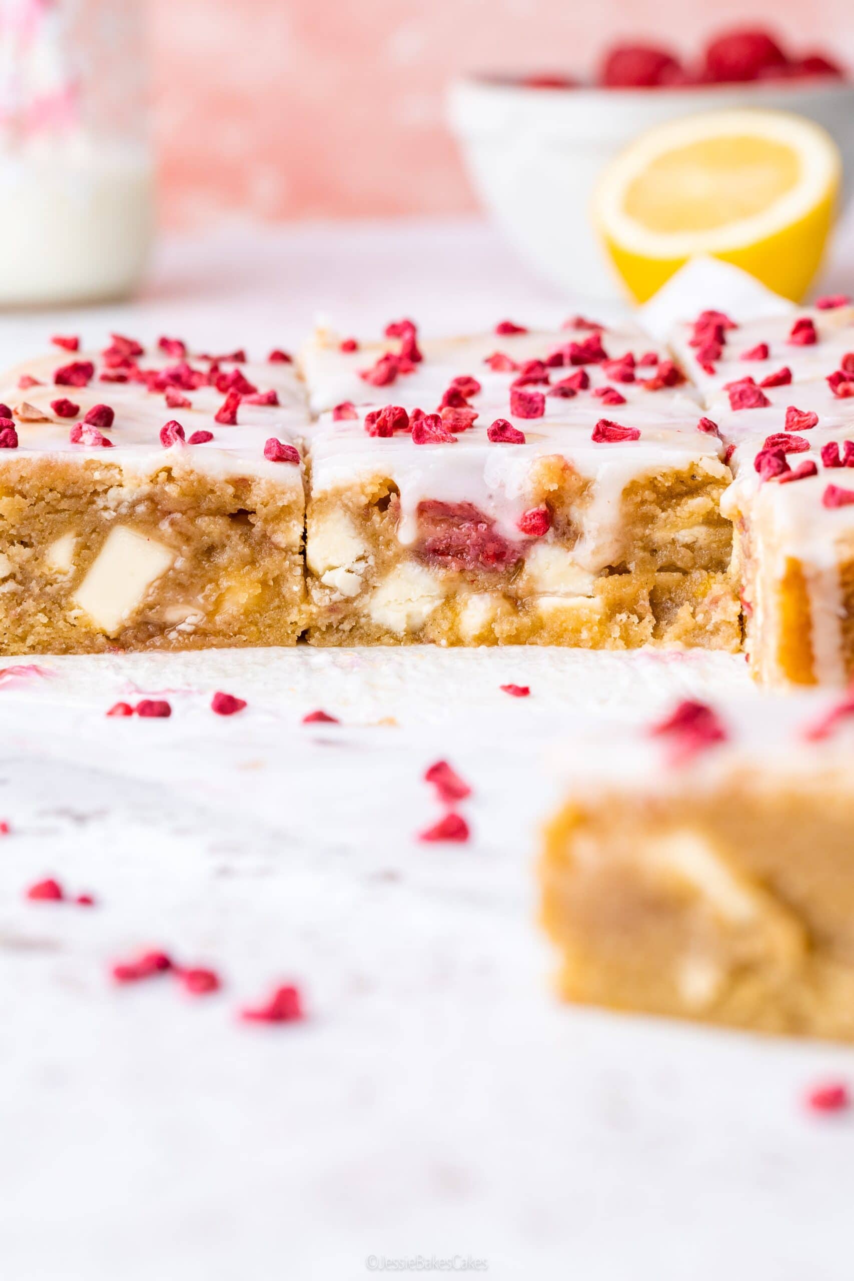 White Chocolate and Raspberry Blondies