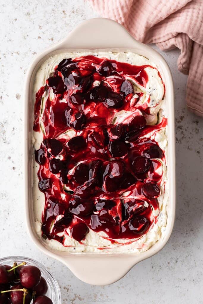 tub of black forest ice cream