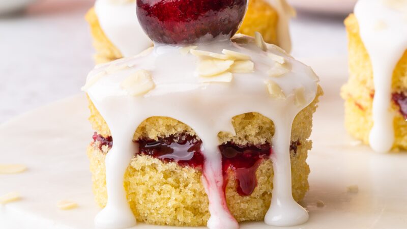 Mini Cherry Bakewell Cakes