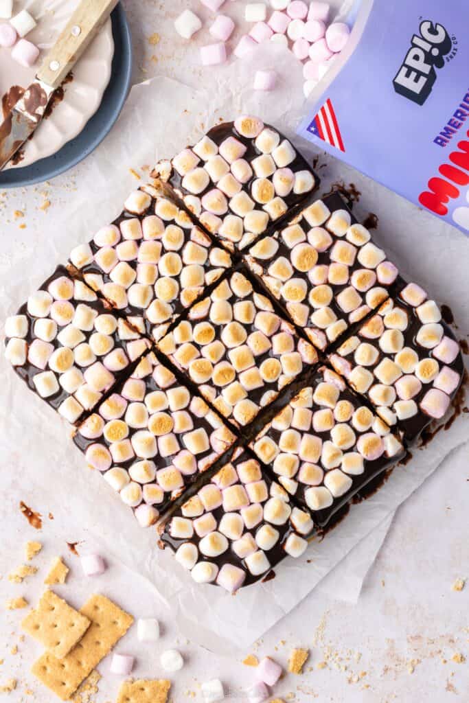 sliced toasted marshmallow bars