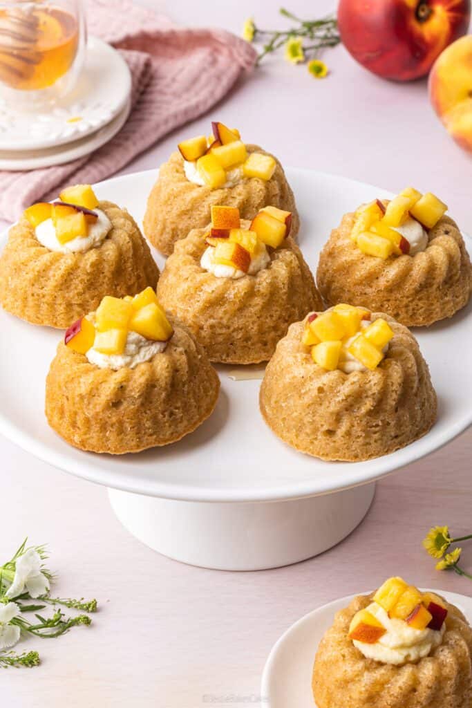 Mini Peaches and Cream Bundt Cakes