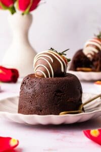 Chocolate covered Strawberry Lava Cakes