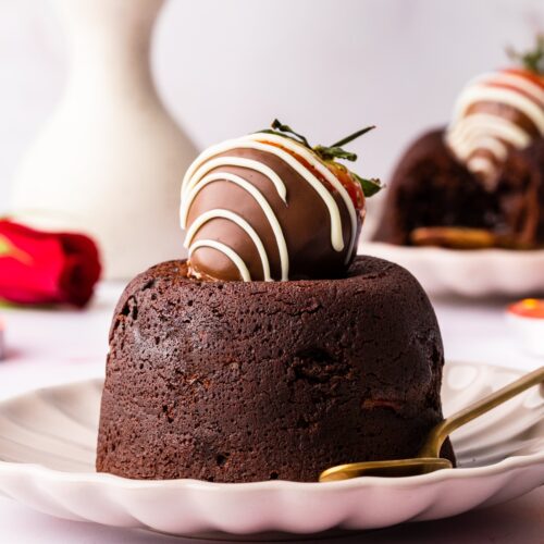 Chocolate covered Strawberry Lava Cakes
