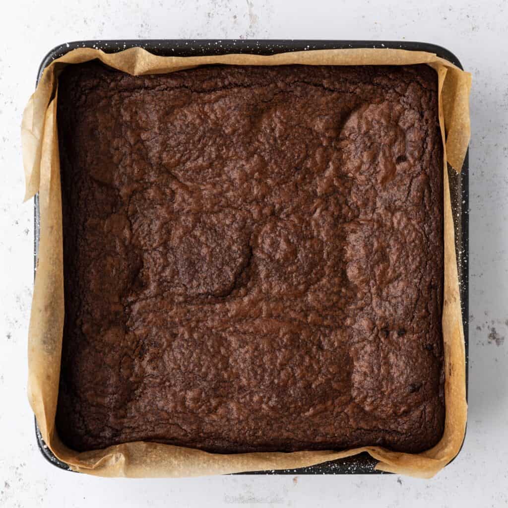 biscoff brownie out the oven