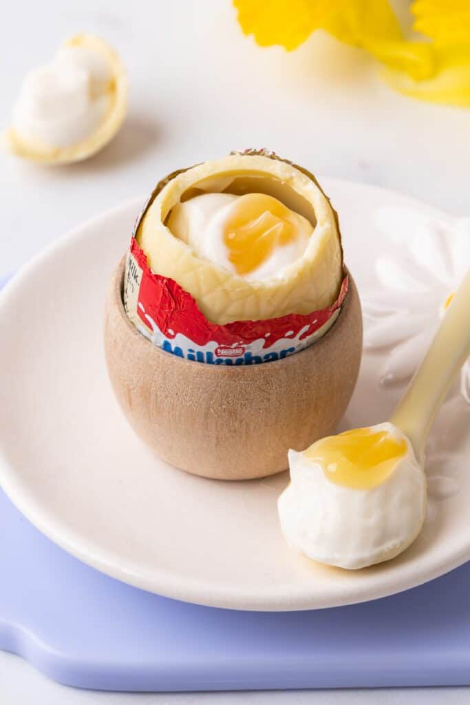 Milkybar dippy egg cheesecakes