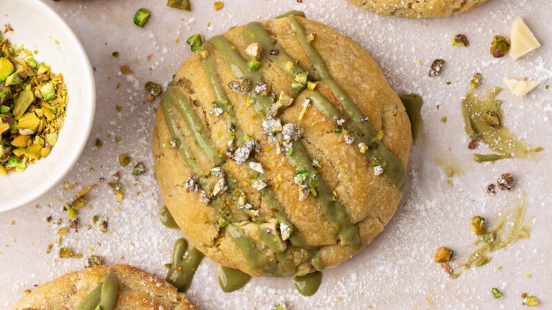 Pistachio Croissant Cookies