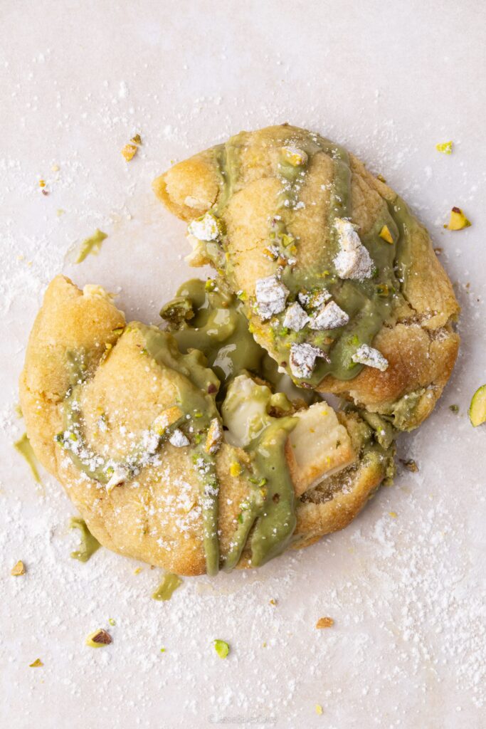 gooey cookie chocolate pistachio centre 