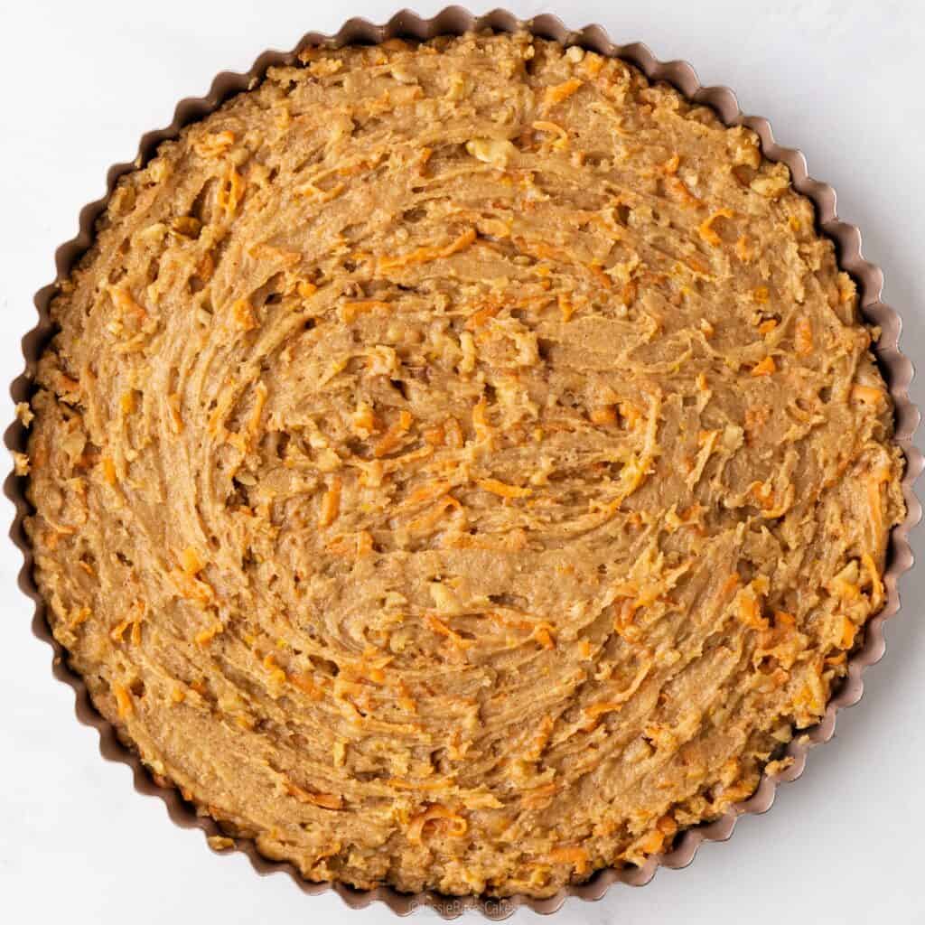 carrot cake cookie baked in a tart tin