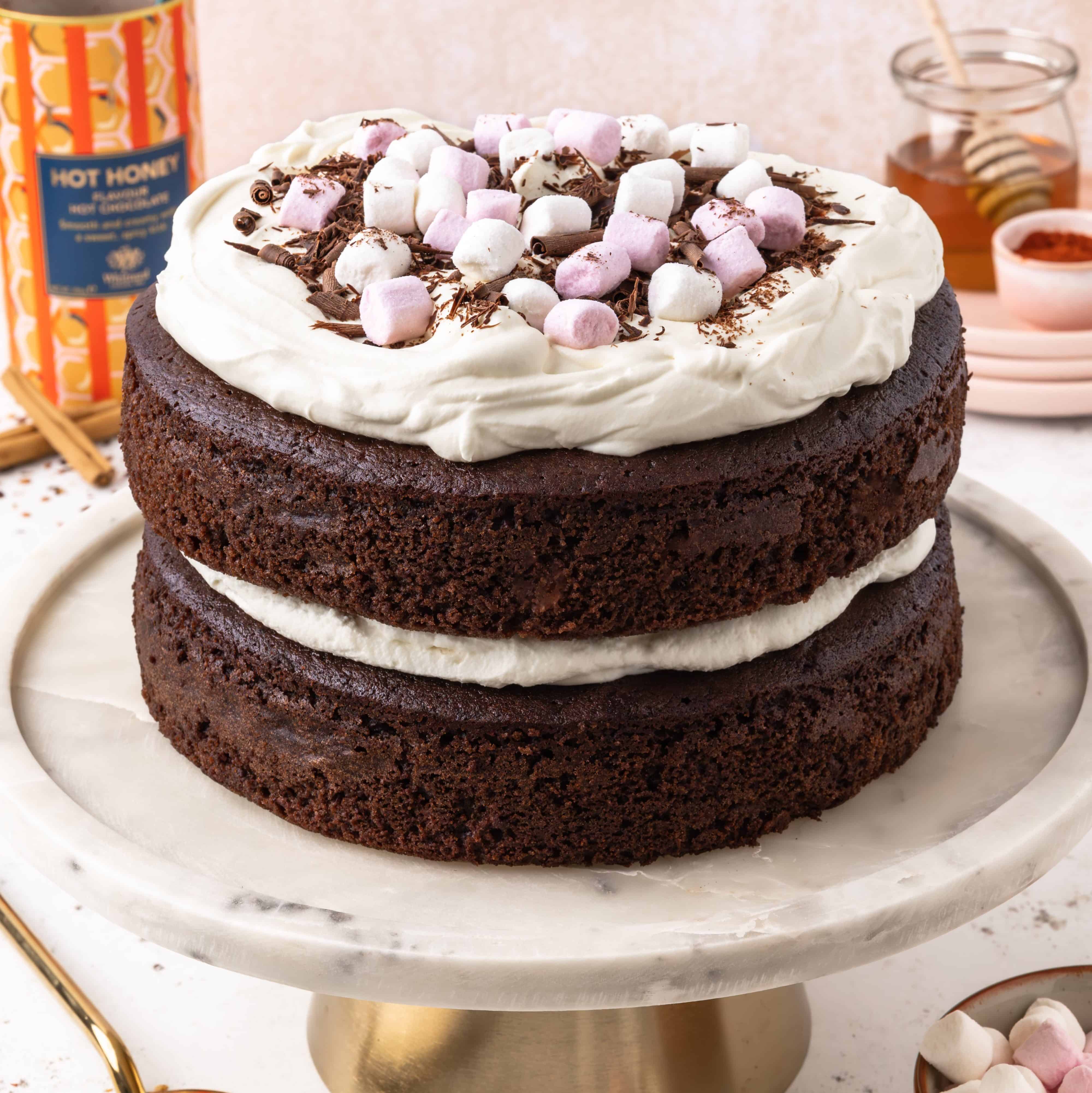 Mexican Hot Honey Chocolate Cake