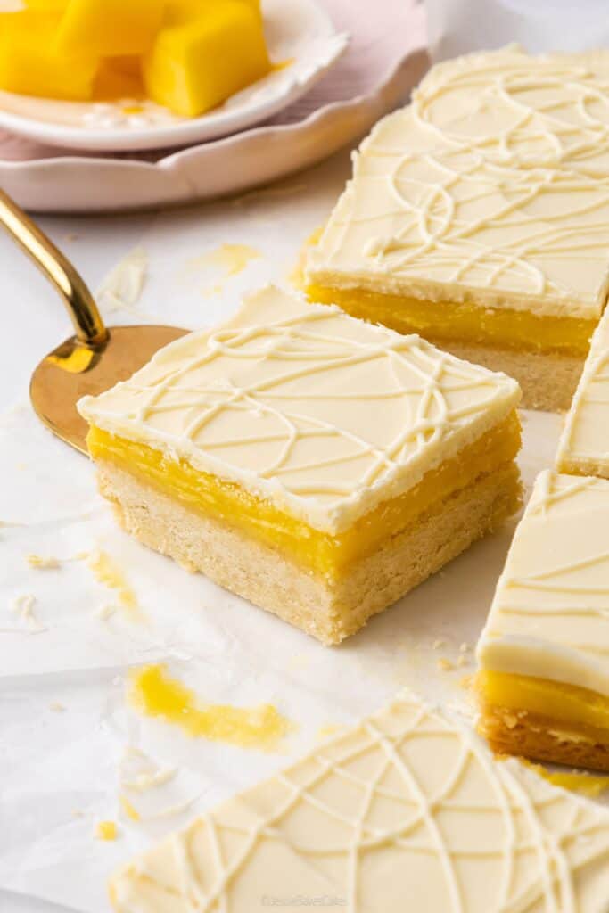 White Chocolate Mango Millionaire's Shortbread