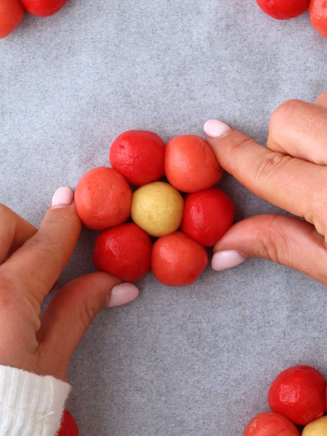 shaping flower cookies
