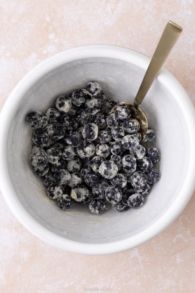 How To Stop Blueberries From Sinking in Muffins - flour coated blueberries