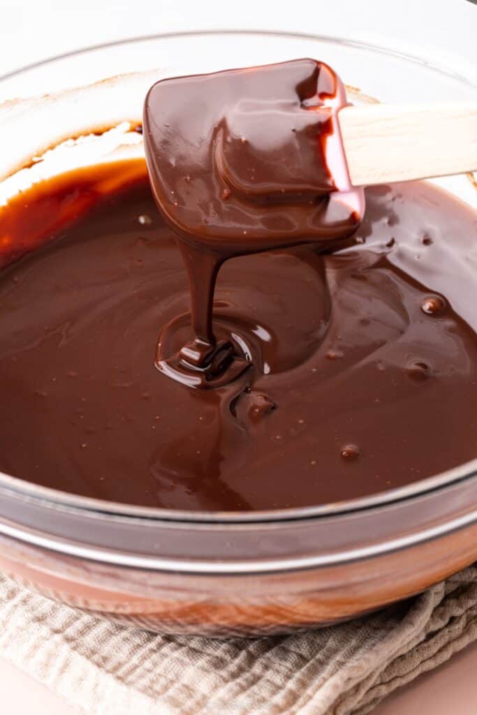 bowl of chocolate ganache 
