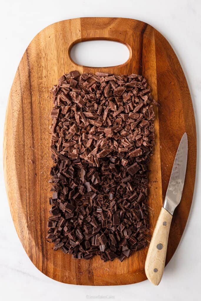 chopped up chocolate