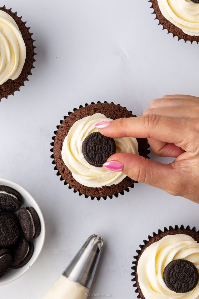 oreo on cupcake