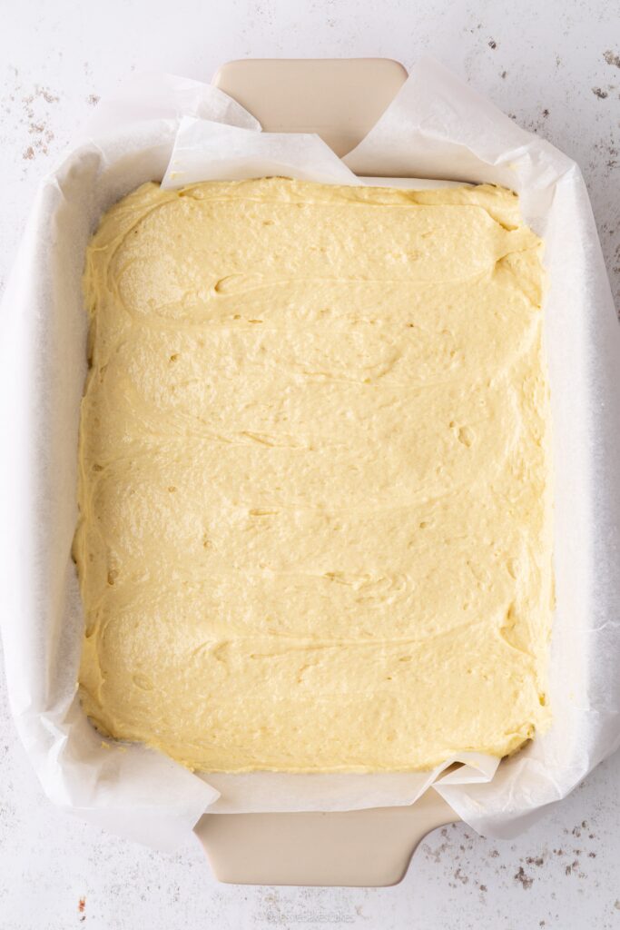 cake ready to go in to the oven