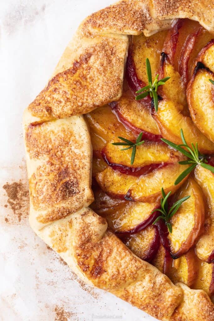 peach galette with cinnamon butter
