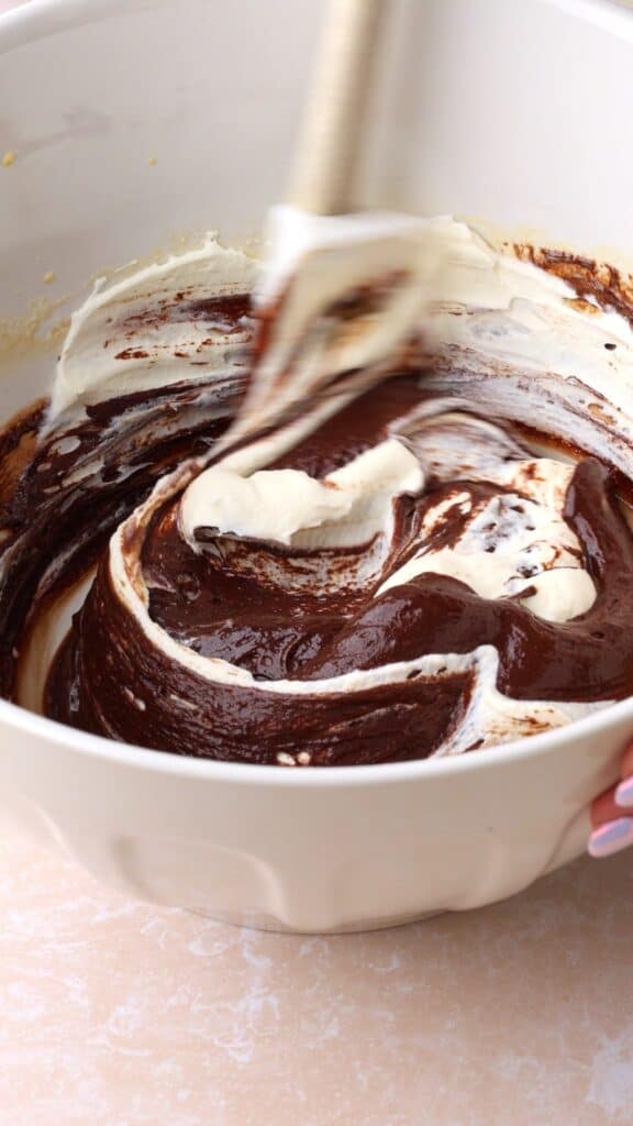 mixing in cream