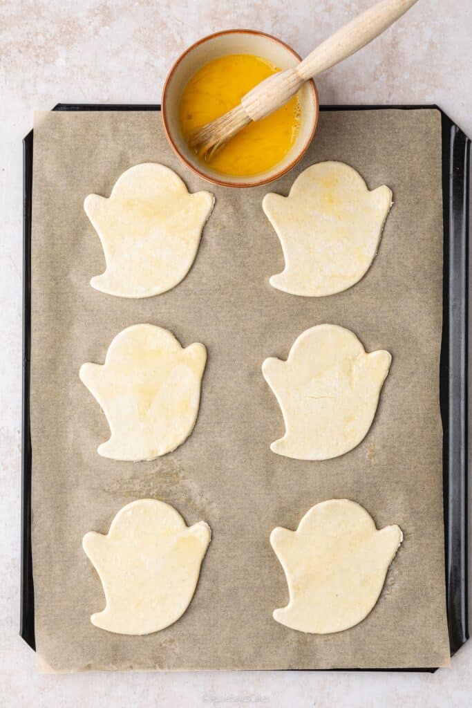 egg washing pastries 