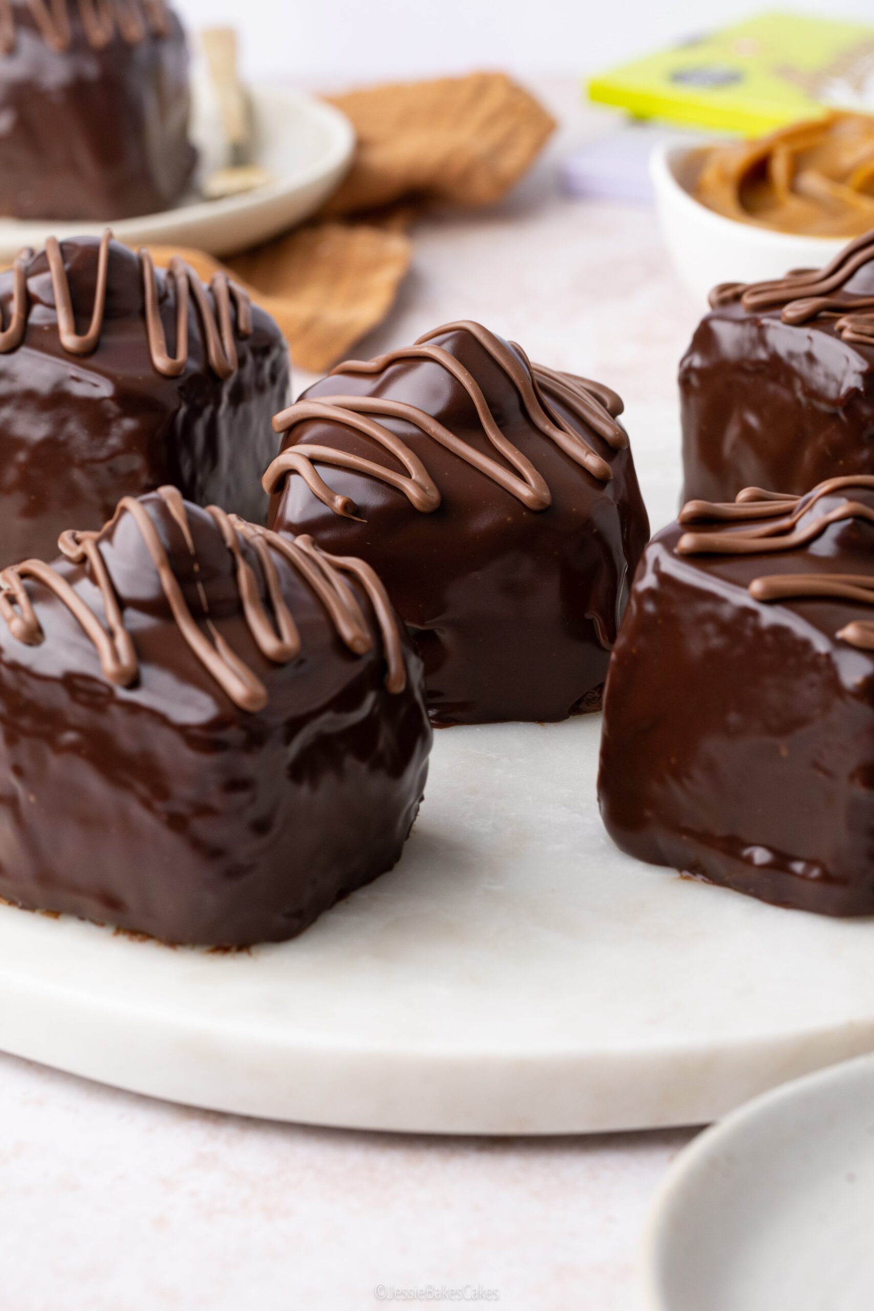 Chocolate Salted Caramel Fondant Fancies