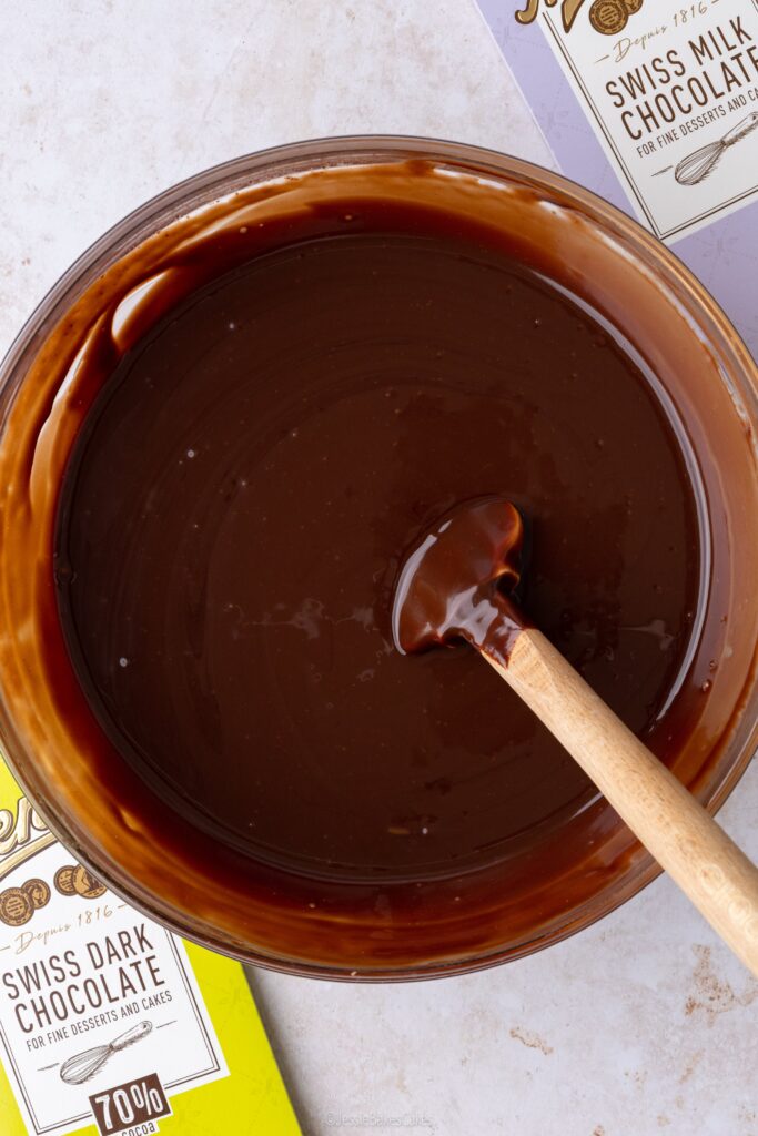 a bowl of chocolate ganache