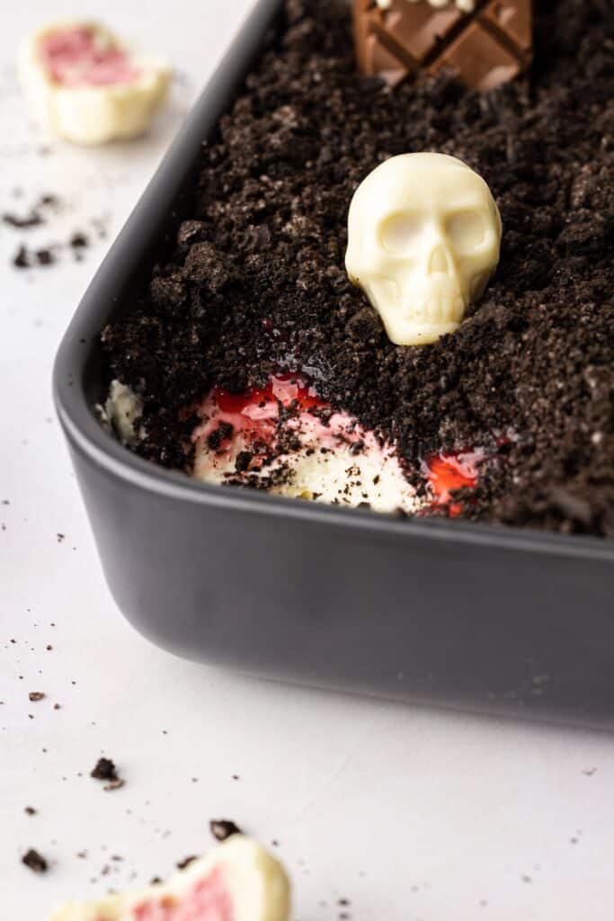 Halloween graveyard themed cheesecake