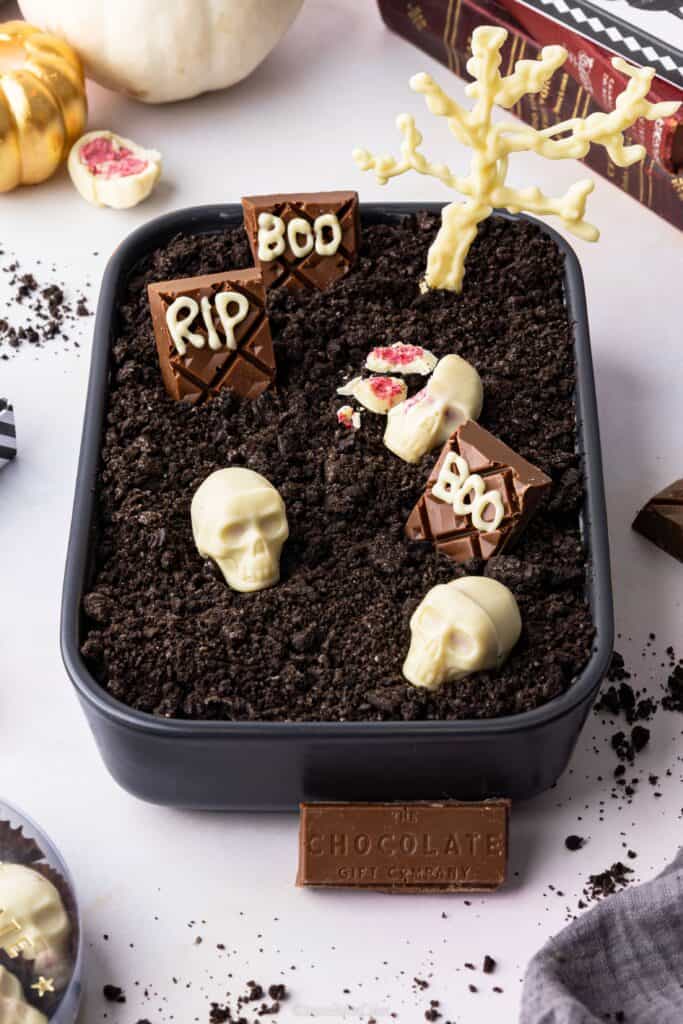 Halloween graveyard themed cheesecake