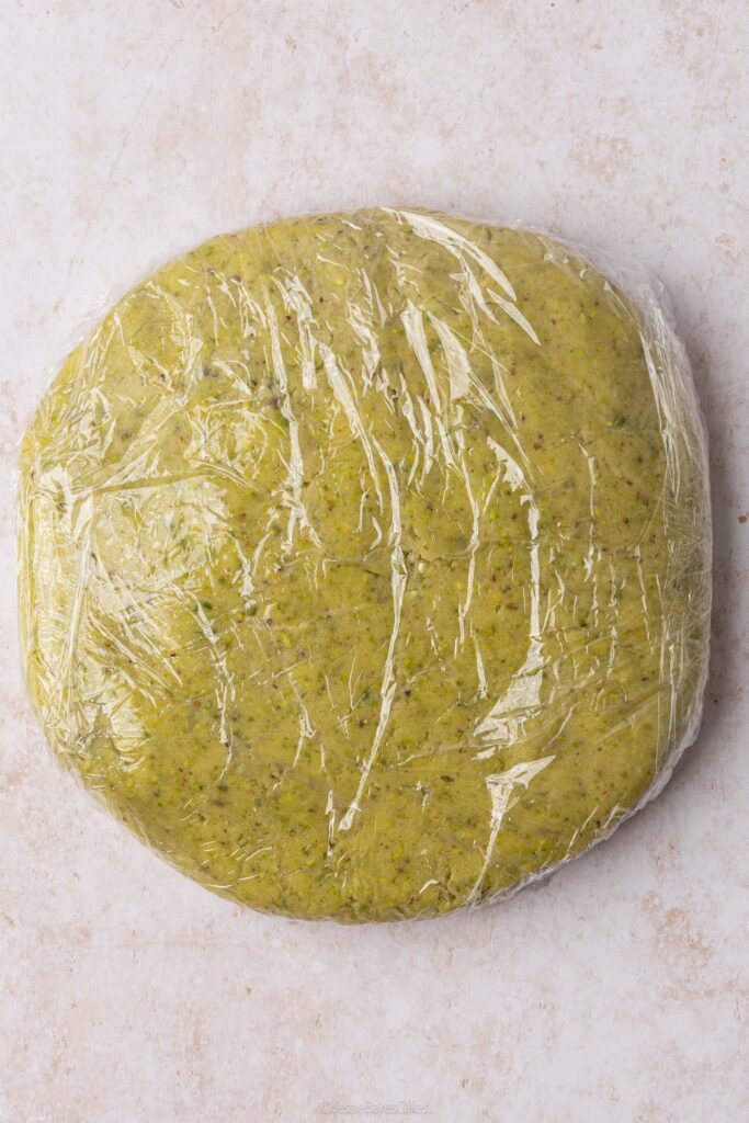 pistachio Linzer cookie dough