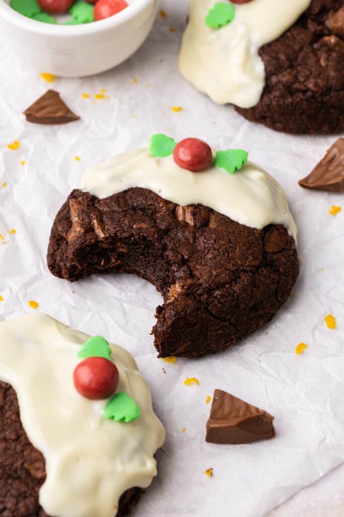 Chocolate Orange Christmas Pudding Cookies