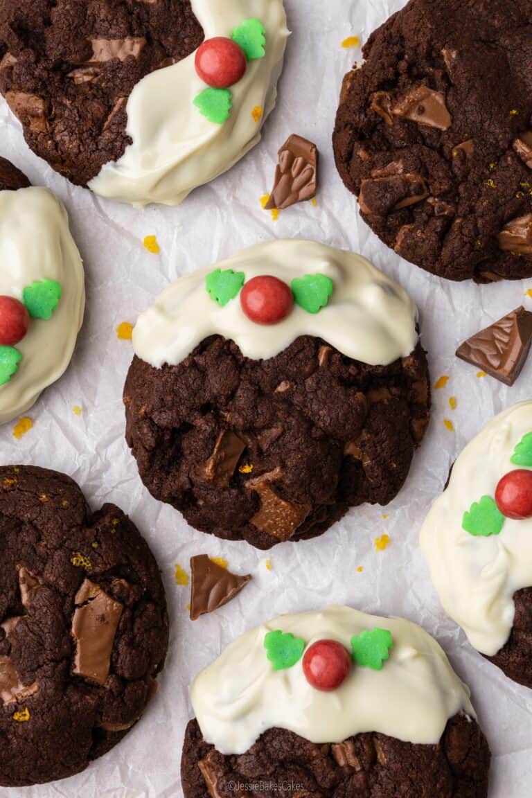 Chocolate Orange Christmas Pudding Cookies