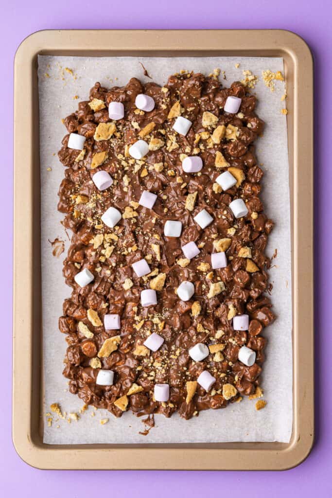 rocky road on baking tray