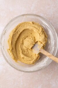 a bowl of plain cookie dough