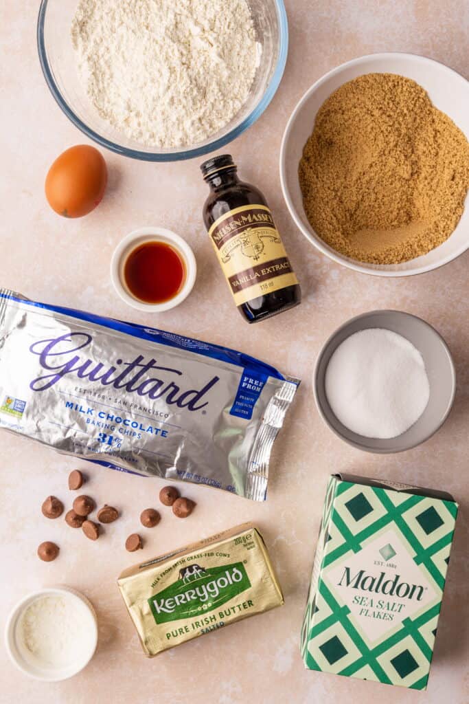ingredients to make 30 minute chocolate chip cookies