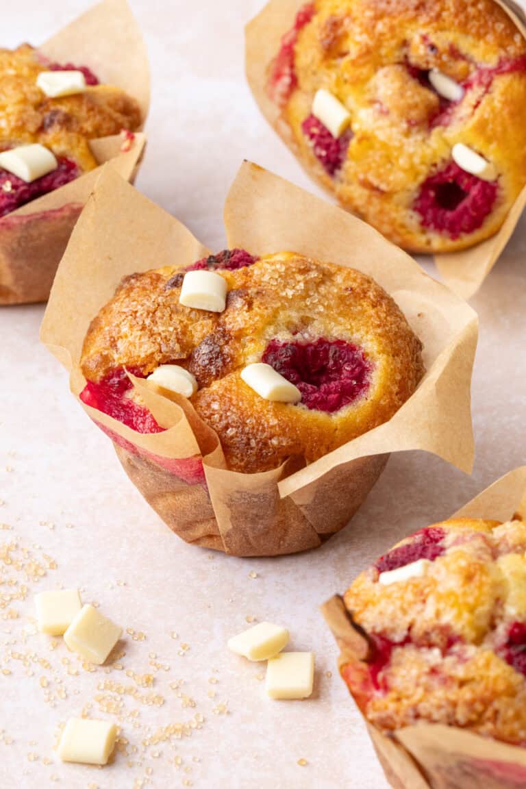 Raspberry White Chocolate Muffins