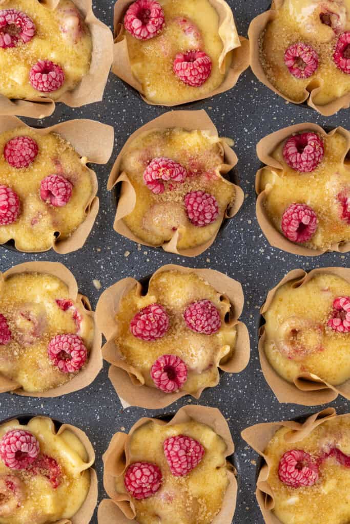 Raspberry white chocolate muffins
