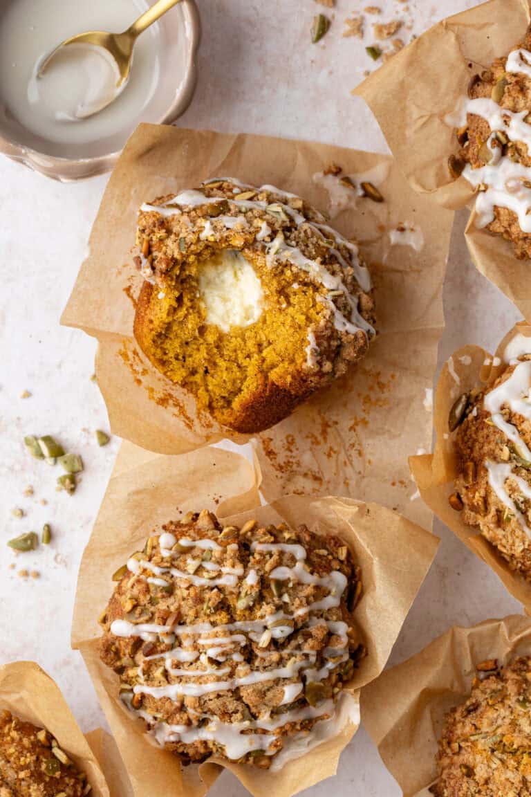 Spiced Pumpkin Chai Cheesecake Muffins